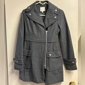 silence + noise Dark Gray Wool-Blend Trench Coat